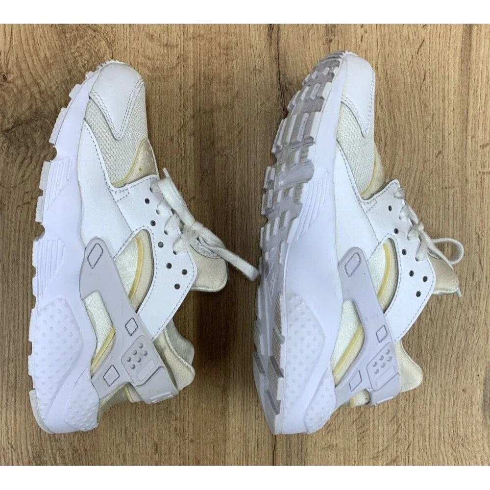 Nike Huarache Run Running Shoes Sneakers Boys Size 4.5Y White 654275-110